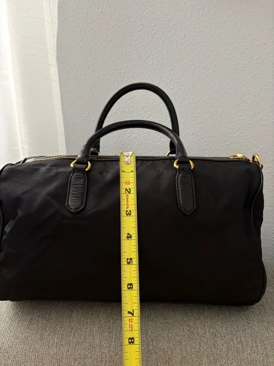 Prada Black Nylon Bowling Satchel with Gold Hardware - Picture 5 of 6